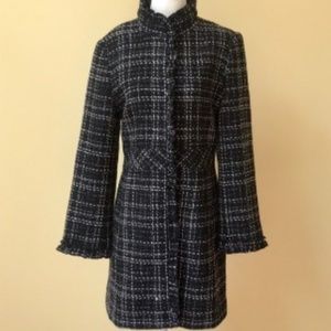 WHBM Black & White Tweed Coat